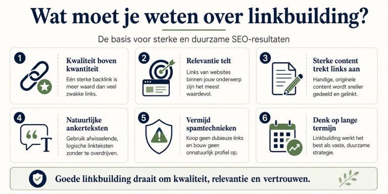 Infographic over linkbuilding strategie met tips voor het verkrijgen van kwaliteitsbacklinks voor SEO